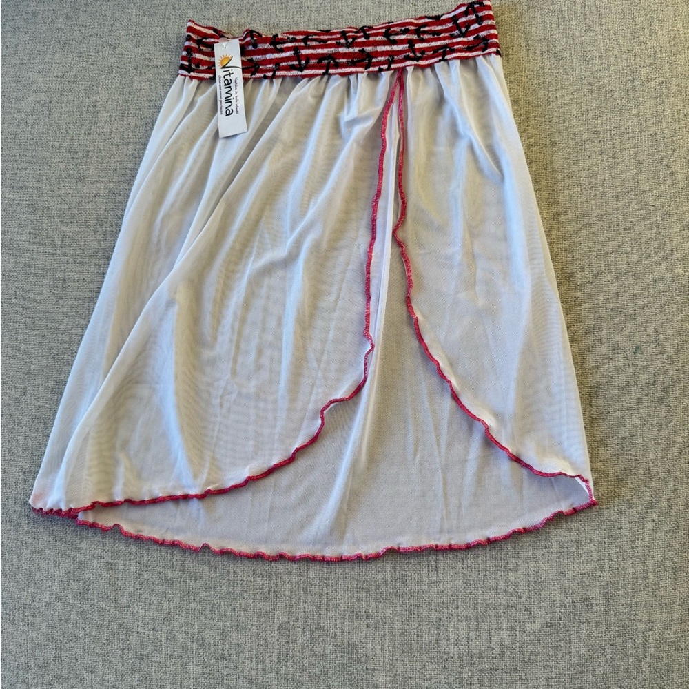 Kids White and red coverup